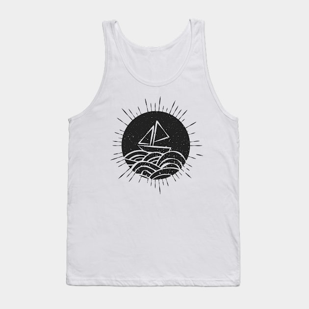 Boat on the waves. Tank Top by lakokakr